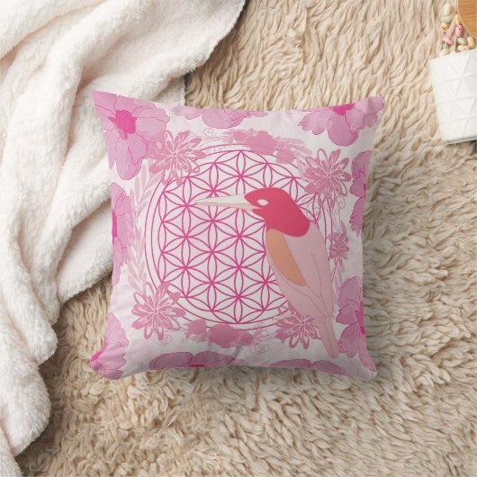 Bird flower of life クッション (ブランケット)