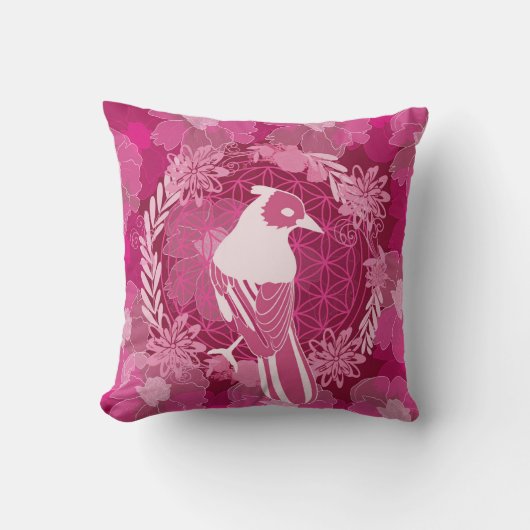 Bird flower of life クッション (正面)