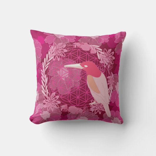 Bird flower of life クッション (正面)