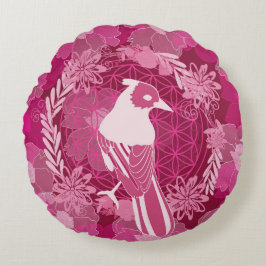 Bird flower of life ラウンドクッション