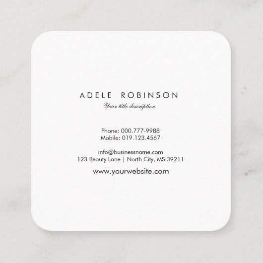 ©Bird Flying to a Tree / Zen Holistic Wellness スクエア名刺 (裏面)