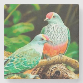 Bird green _coaster ストーンコースター