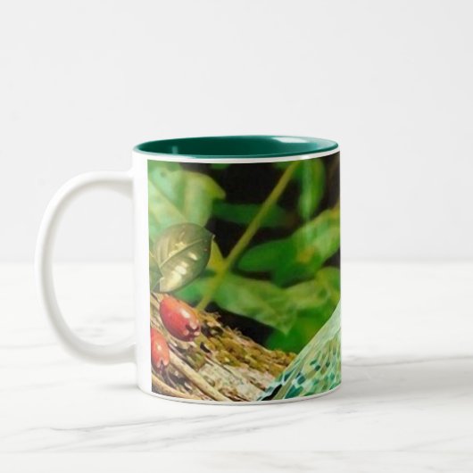 Bird green_iphone ツートーンマグカップ (左)