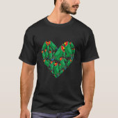 Bird Heart Eclectus Parrot Tシャツ (正面)
