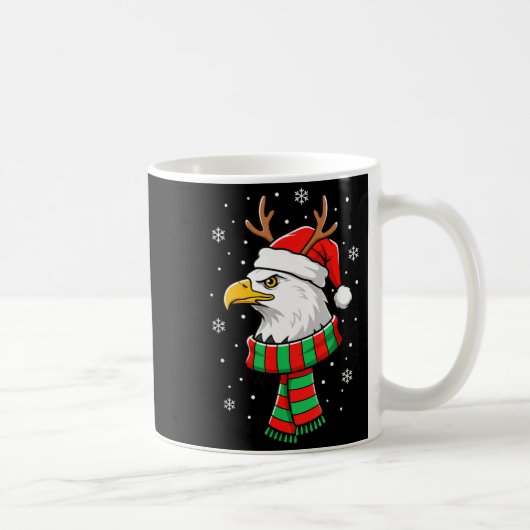 Bird Holiday, Santa Hat, Reindeer Antlers & Fe コーヒーマグカップ (右)