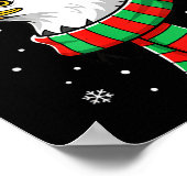 Bird Holiday, Santa Hat, Reindeer Antlers & Fe ポスター (角)