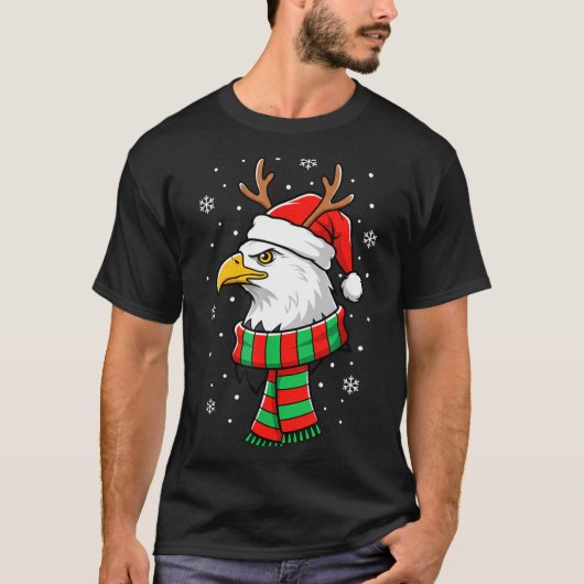 Bird Holiday, Santa Hat, Reindeer Antlers &amp; Fe Tシャツ (正面)