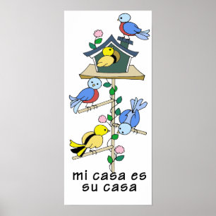 Bird Houses My House is Your House スペインの - ポスター