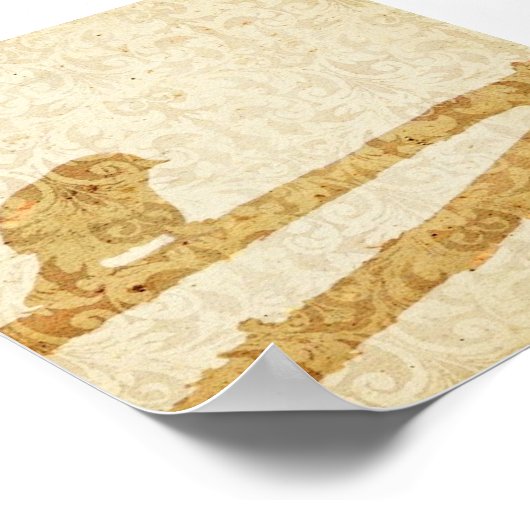 Bird in a branch ポスター (角)