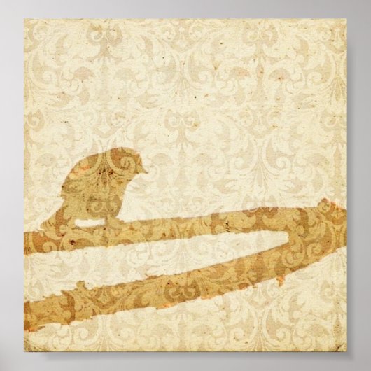 Bird in a branch ポスター (正面)