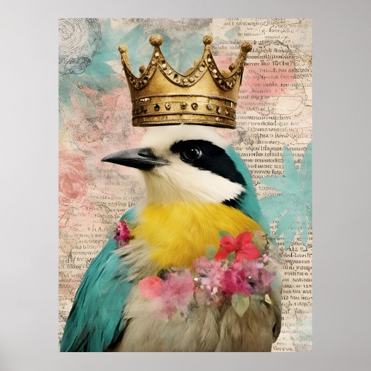 Bird in a Crown Collage ポスター (正面)