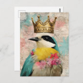 Bird in a Crown Collage ポストカード (正面/裏面)