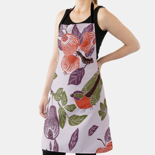 bird in a fruit garden. seamless pattern エプロン (インサイチュ)