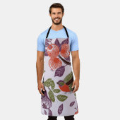 bird in a fruit garden. seamless pattern エプロン (着用した状態)