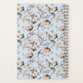 Bird in Blossom Blue Personalized Journal Notebook ノートブック (裏面)