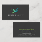 Bird in Flightロゴ（青/緑）名刺 名刺 (正面/裏面)