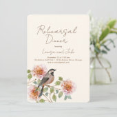 Bird in Flowering Branches Rehearsal Dinner 招待状 (スタンド正面)