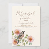 Bird in Flowering Branches Rehearsal Dinner 招待状 (正面)