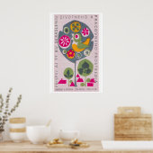 Bird in Tree - Matchbox Print - Czech Wall Art ポスター (キッチン)