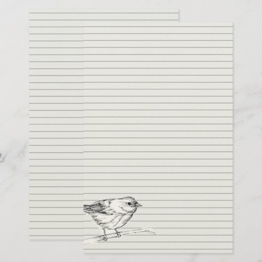 Bird Ink Drawing White Smoke Nature Wildlife  便箋 (正面/裏面)