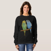 Bird Lover Parakeet Lovers sweet birding, cool ret スウェットシャツ (正面フル)