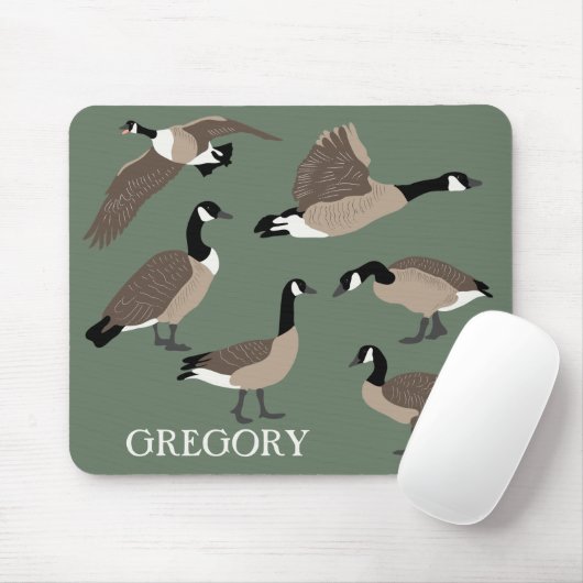 Bird Lovers Canada Geese Illustration Personalized マウスパッド (マウス)