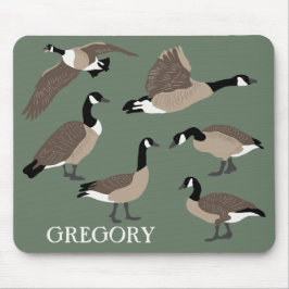 Bird Lovers Canada Geese Illustration Personalized マウスパッド
