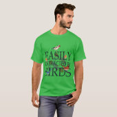Bird Lovers Gifts EASILY DISTRACTED BY BIRDS retro Tシャツ (正面フル)