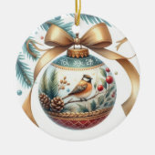 Bird Lovers  Keepsake  Christmas Ornament セラミックオーナメント (正面)