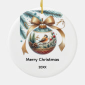 Bird Lovers  Keepsake  Christmas Ornament セラミックオーナメント (裏面)