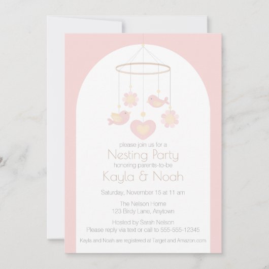 Bird Mobile Nesting Party 招待状 (正面)