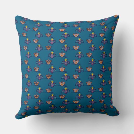 Bird & Mouse Throw Pillow クッション (裏面)