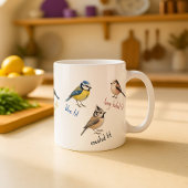 Bird Mug – 庭の鳥の水彩コーヒーカップ コーヒーマグカップ