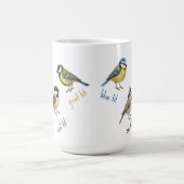 Bird Mug – 庭の鳥の水彩コーヒーカップ コーヒーマグカップ (中央)