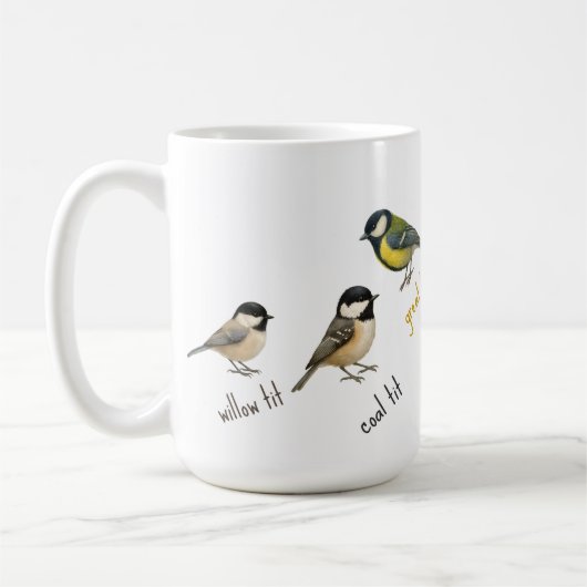 Bird Mug – 庭の鳥の水彩コーヒーカップ コーヒーマグカップ (左)