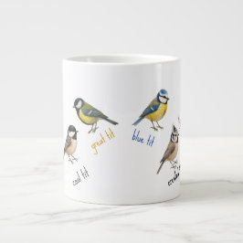 Bird Mug – 庭の鳥の水彩コーヒーカップ ジャンボコーヒーマグカップ
