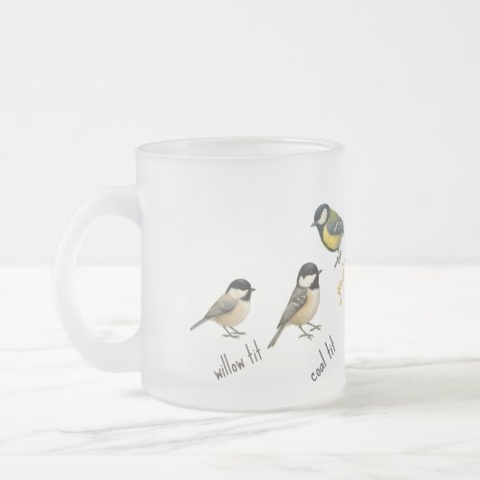 Bird Mug – 庭の鳥の水彩コーヒーカップ フロストグラスマグカップ (左)