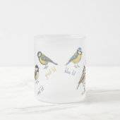 Bird Mug – 庭の鳥の水彩コーヒーカップ フロストグラスマグカップ (中央)