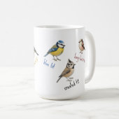 Bird Mug – Garden Birds Watercolour Coffee Cup コーヒーマグカップ (正面右)