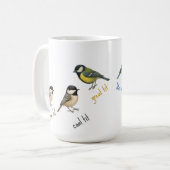 Bird Mug – Garden Birds Watercolour Coffee Cup コーヒーマグカップ (正面左)