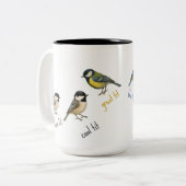Bird Mug – Garden Birds Watercolour Coffee Cup ツートーンマグカップ (正面左)