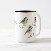 Bird Mug – Garden Birds Watercolour Coffee Cup ツートーンマグカップ (正面右)