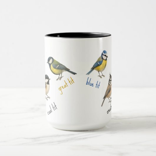 Bird Mug – Garden Birds Watercolour Coffee Cup マグカップ (中央)
