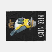 Bird Nerd Funny Bird Watching Birding Bird Lover W フリースブランケット (正面(横))