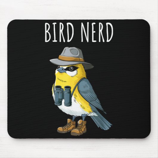 Bird Nerd Funny Bird Watching Birding Bird Lover W マウスパッド (正面)