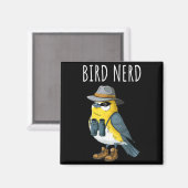 Bird Nerd Funny Bird Watching Birding Bird Lover W マグネット (正面/裏面)
