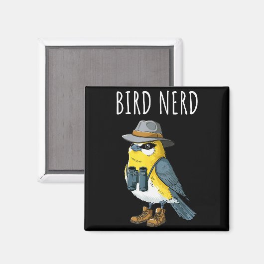 Bird Nerd Funny Bird Watching Birding Bird Lover W マグネット (正面/裏面)