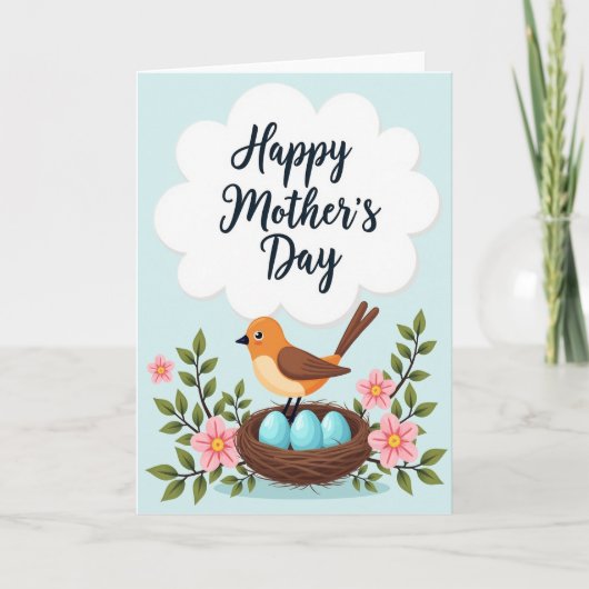 Bird Nest Mothers Day Card カード (正面)