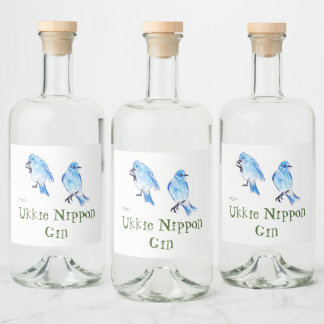 bird of hope_mountain bluebird リキュールボトルラベル