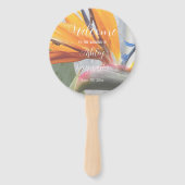 Bird of Paradiseのフローラ結婚式プログラム ハンドファン (正面)